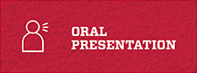 Icon of person speaking with oral presentation text